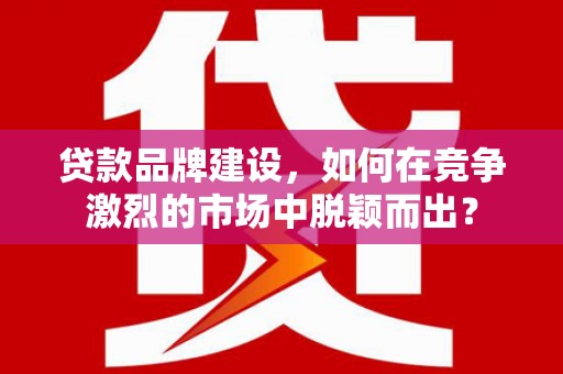 平陆贷款品牌建设，如何在竞争激烈的市场中脱颖而出？