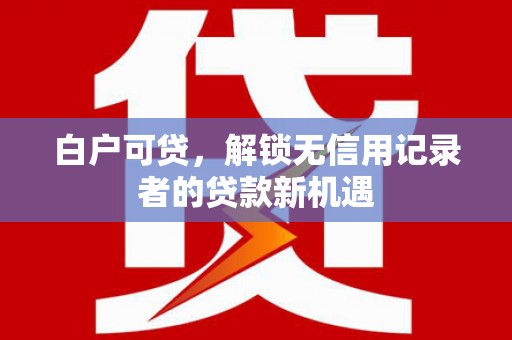 平陆白户可贷，解锁无信用记录者的贷款新机遇