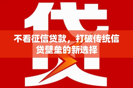 平陆不看征信贷款，打破传统信贷壁垒的新选择