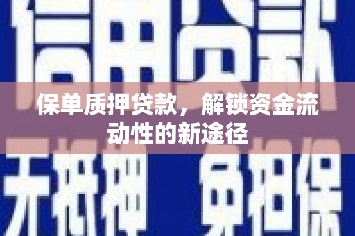 平陆保单质押贷款，解锁资金流动性的新途径
